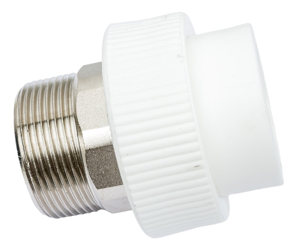 Комбинированная муфта под ключ PRO AQUA PP-R НР белая d-40 мм 1 1/2' PA23521Pb