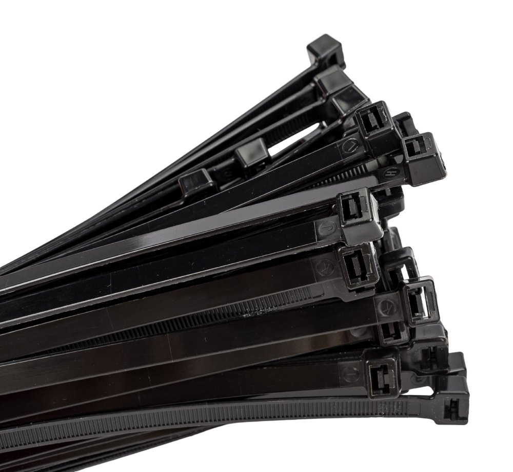 Нейлоновые стяжки FORTISFLEX КСС 9х760 черный 100 штук 59158
