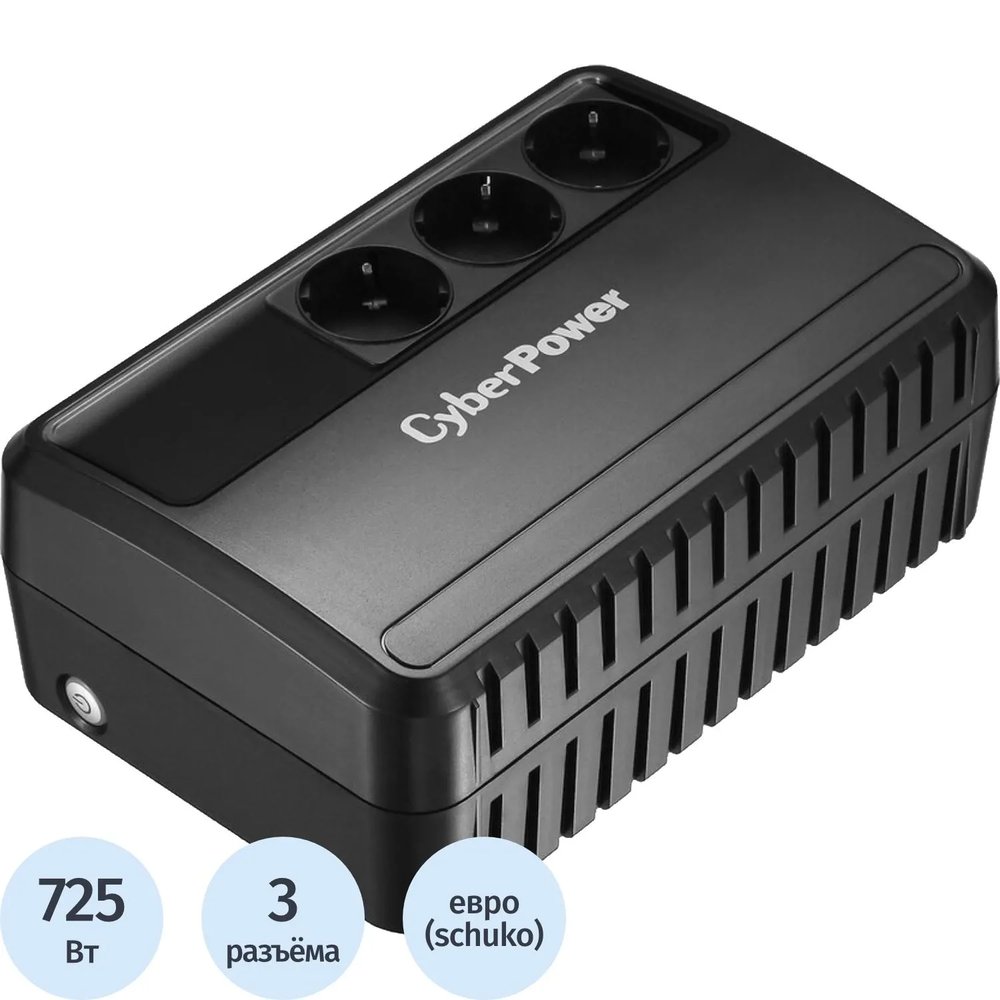 ИБП CyberPower BU725E, Лин.-инт., 725Ва/390Вт, 3xEURO