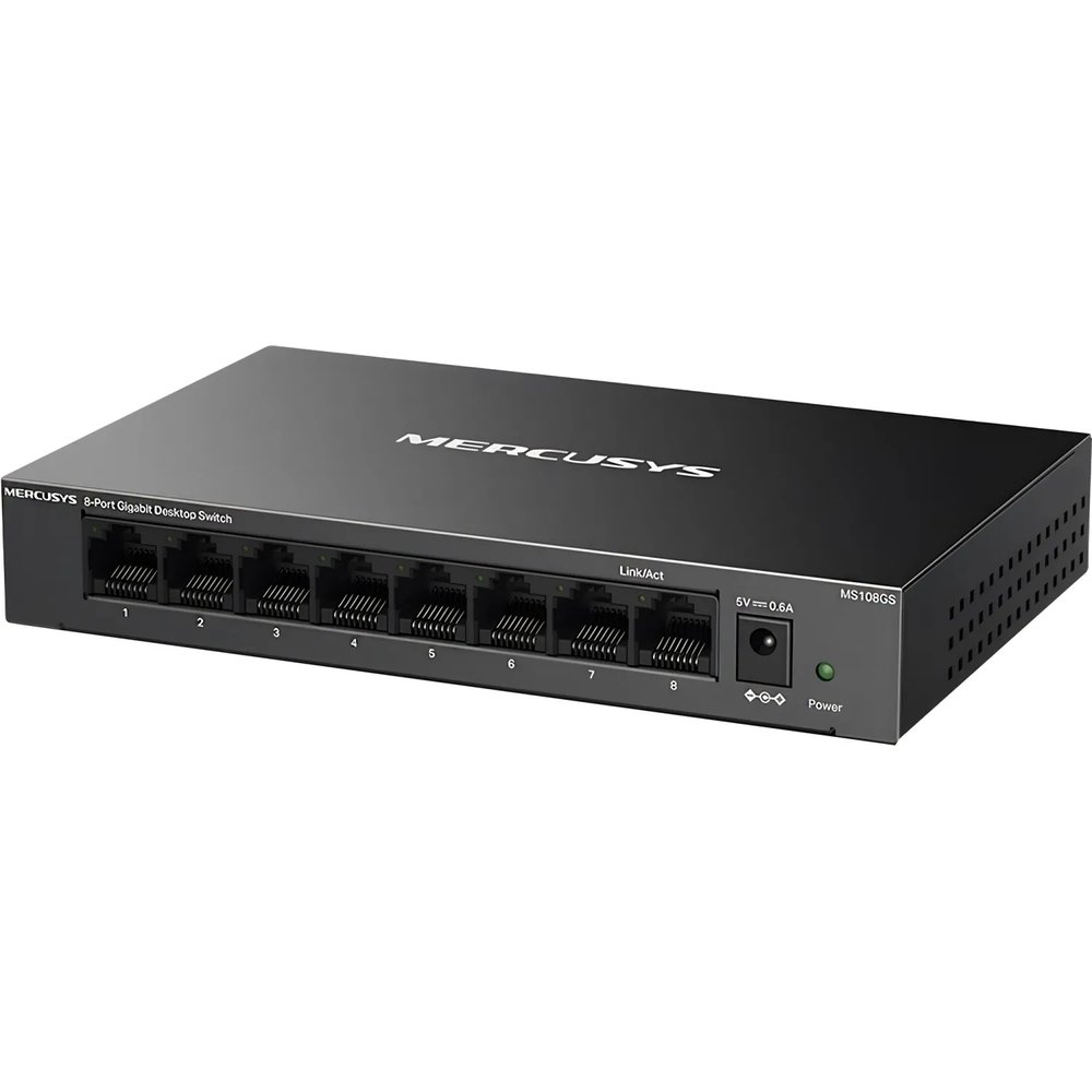 Коммутатор Mercusys MS108GS (L2) 8x1Гбит/с неуправляемый