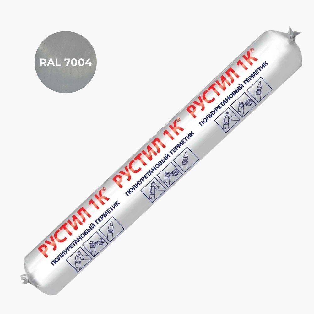 Полиуретановый герметик Рустил 1К 600 мл, светло-серый, RAL 7004 61458126