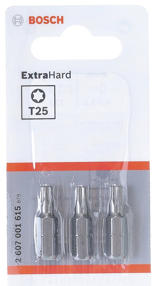 Бита Extra Hard 3 шт. (25 мм, Т25) Bosch 2607001615