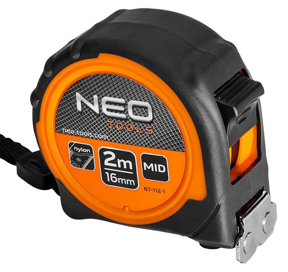 Рулонная стальная рулетка NEO TOOLS 2 м, 16 мм, магнит 67-112-1
