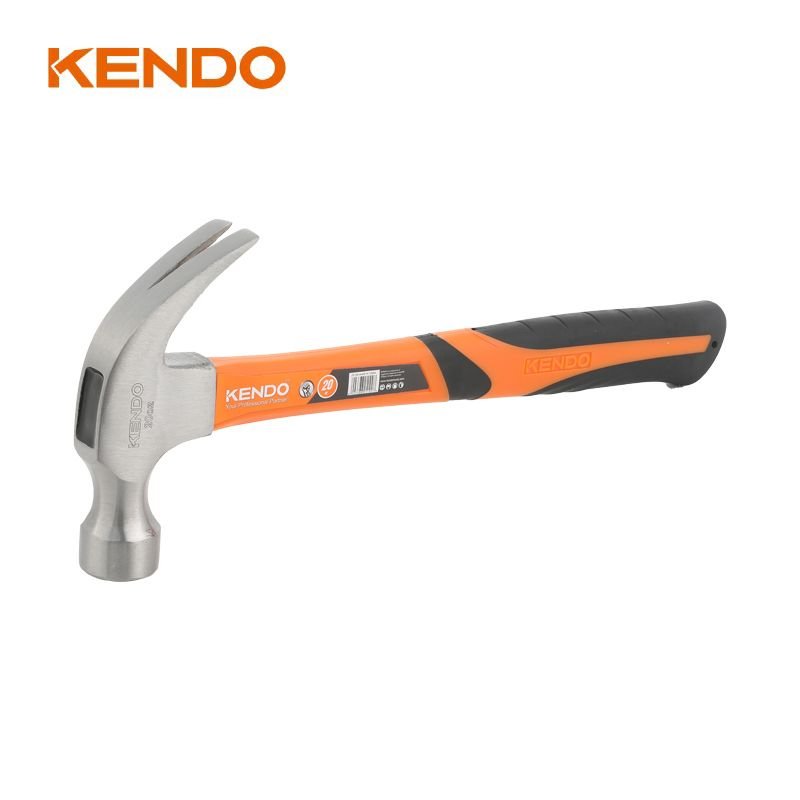 Молоток-гвоздодер KENDO с фибергласовой рукояткой, 340 гр 25105