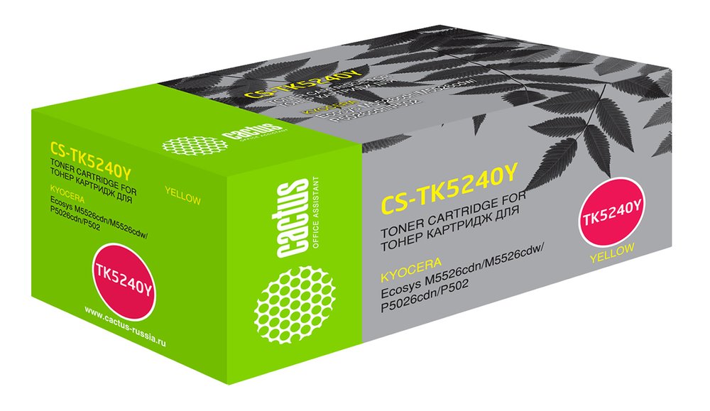 Лазерный картридж Cactus tk-5240y желтый, 3000 страниц, для kyocera ecosys m5526cdn/m5526cdw/ CS-TK5240Y 1011598