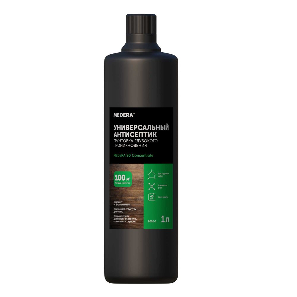 Универсальный антисептик грунтовка для древесины MEDERA 90 Concentrate, 1 л 2005-1