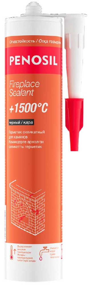 Герметик силикатный Penosil +1500C Fireplace Sealant для печей и каминов 280 мл чёрный H0013Z