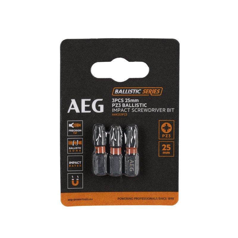 Биты ударные AAK253PZ3 (3 шт, PZ3, 25 мм) AEG 4932479172