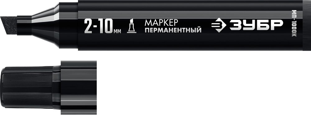 Перманентный маркер ЗУБР Профессионал МП-1000К 2-10 мм, клиновидный, черный 06333-2