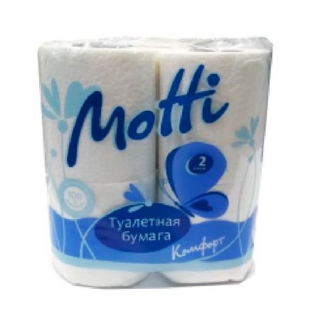 Туалетная бумага Motti 2 слоя, 20 м, белая, 4 рулона 102014