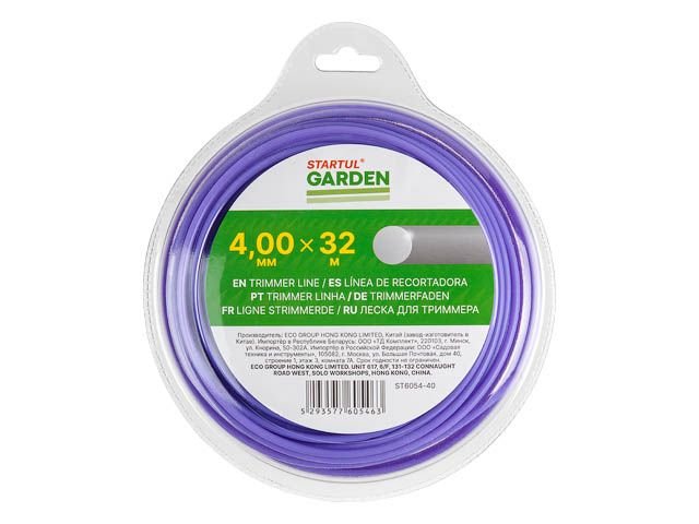 Леска для триммера Garden 4 мм, 32 м, сечение круглое STARTUL ST6054-40