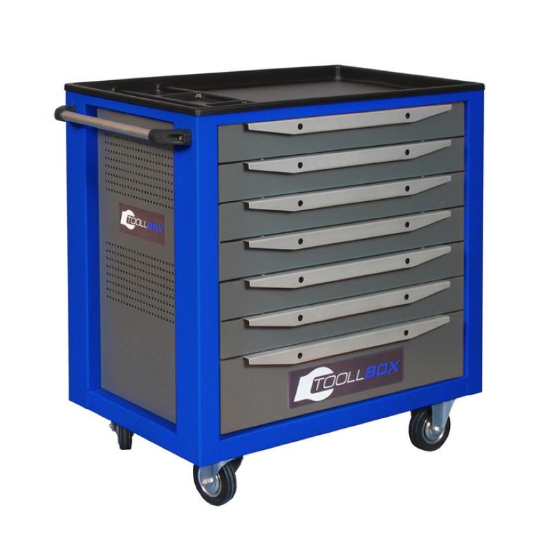 Инструментальная тележка Toollbox с центральным замком серии standart TBS-7 RAL 5005