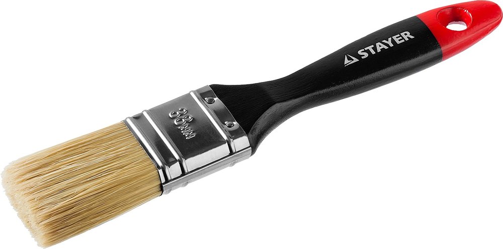 Плоская кисть STAYER Professional Universal светлая натуральная щетина, деревянная ручка, 38мм, 1.5' 0104-038