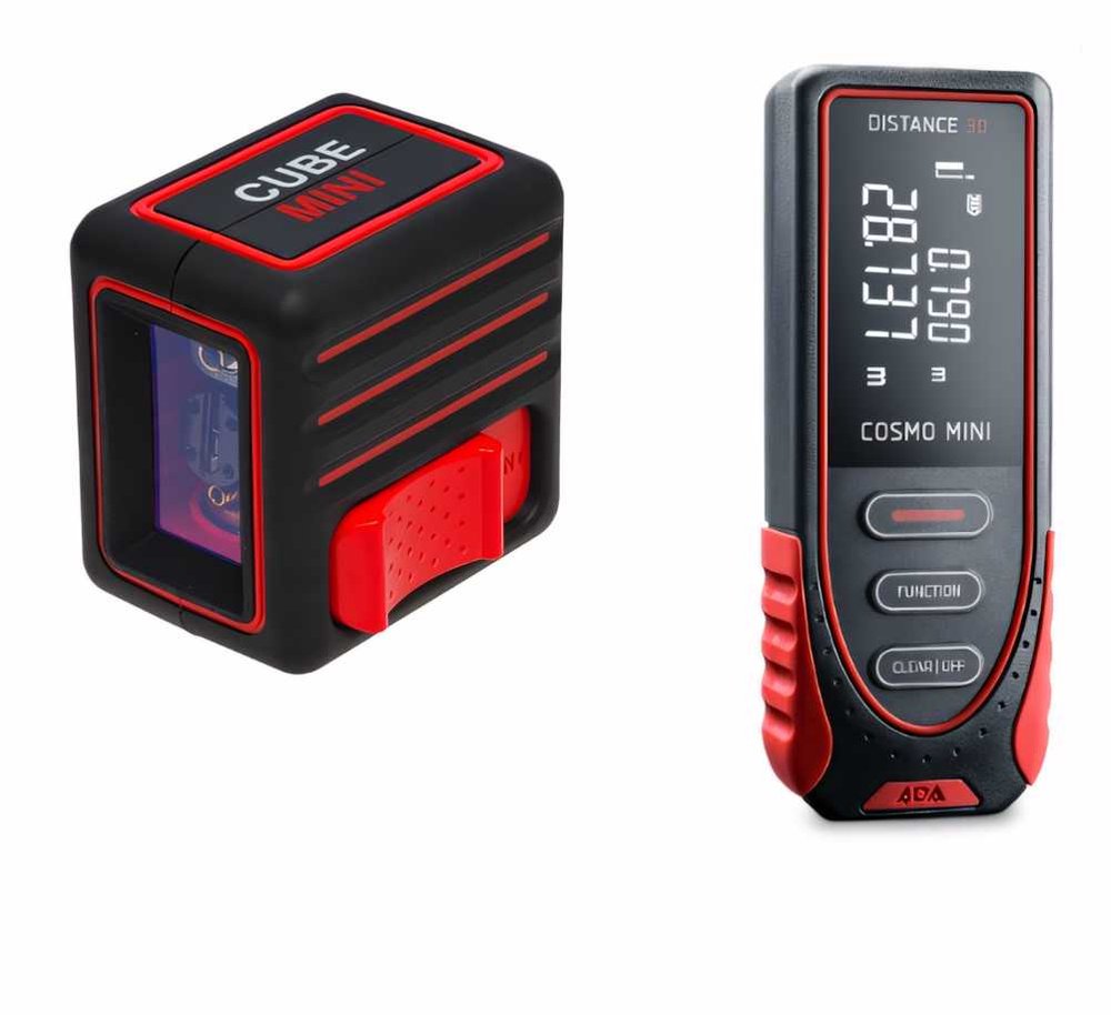 Комплект ADA: Лазерный уровень Cube MINI Basic Edition + дальномер лазерный Cosmo MINI А00585