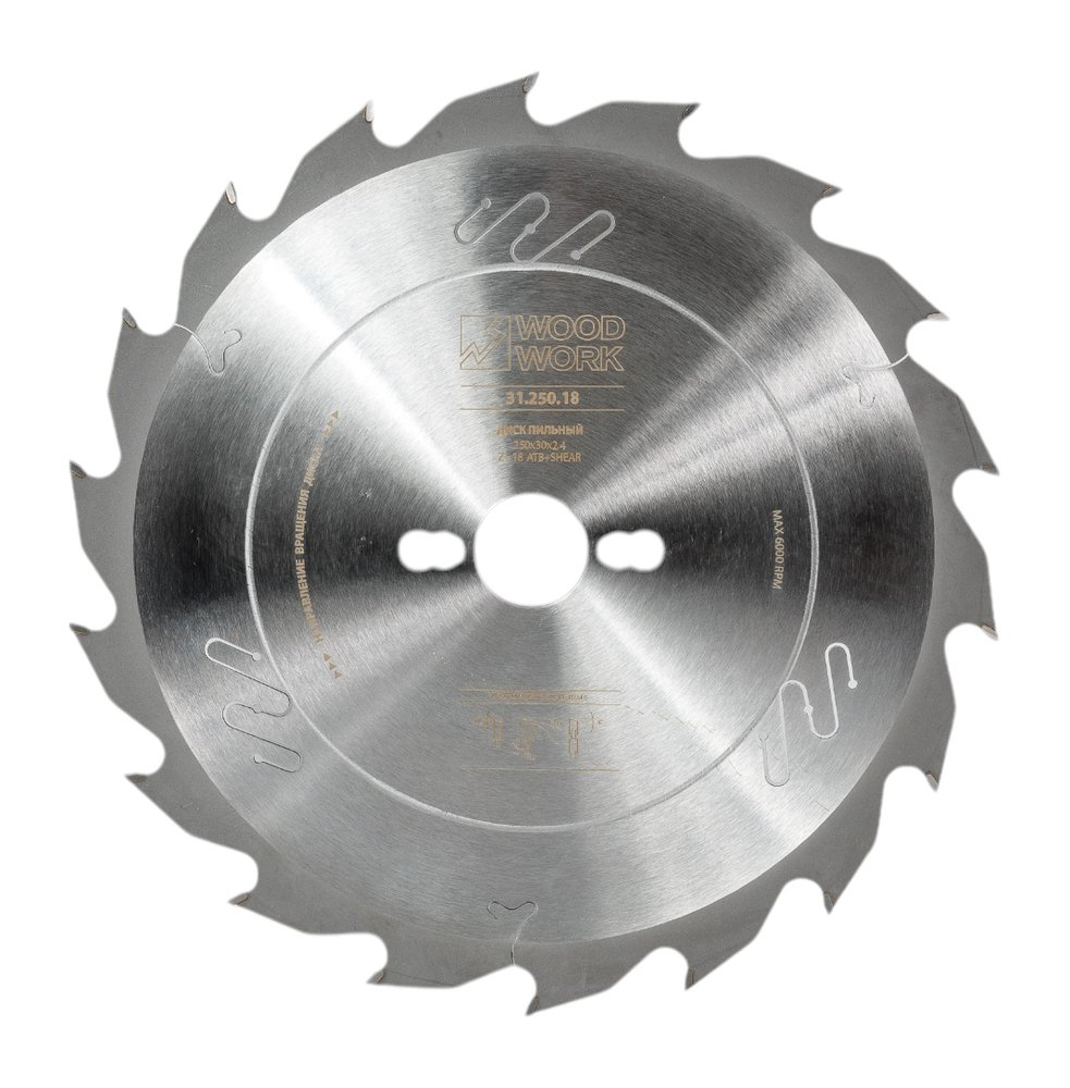 Диск пильный универсальный 250x2.4/1.8x30 мм, Z=18, A=20° WOODWORK 31.250.18