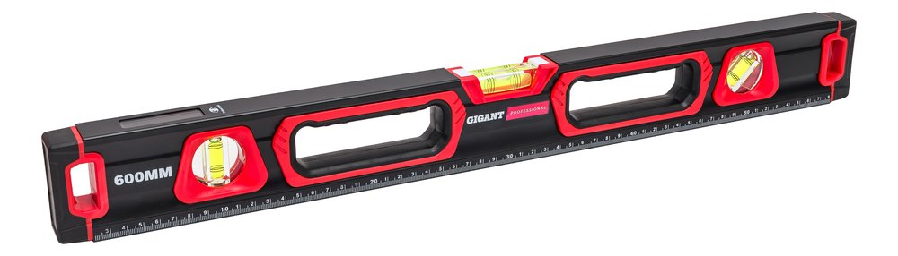 Алюминиевый магнитный фрезерованный уровень Gigant Professional 600 мм 3 глазка GPGW-60-3