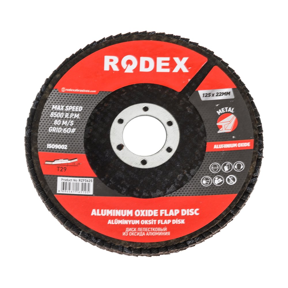 Круг лепестковый торцевой Rodex (125 мм, P60) Bull RZF0625