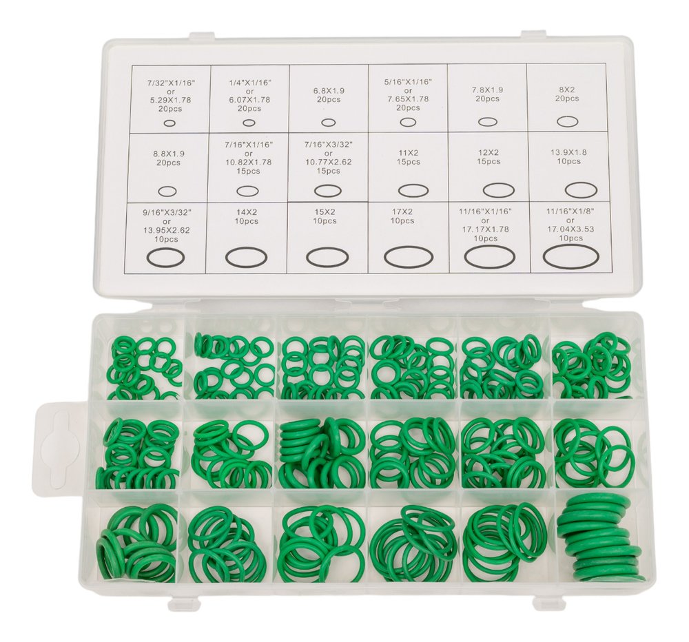 Набор колец резиновых уплотнительных O-Ring NBR70 дюйм. (green) 270 шт HIMPT 00-00011080