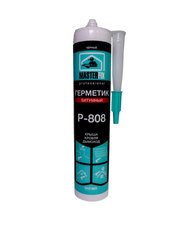 Битумный герметик MASTERFIX R-808 (черный, 310 мл) 1537/1