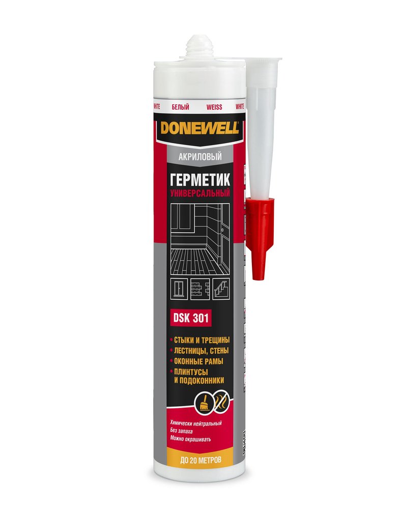 Акриловый герметик DONEWELL универсальный, белый, 260 мл DSK-301
