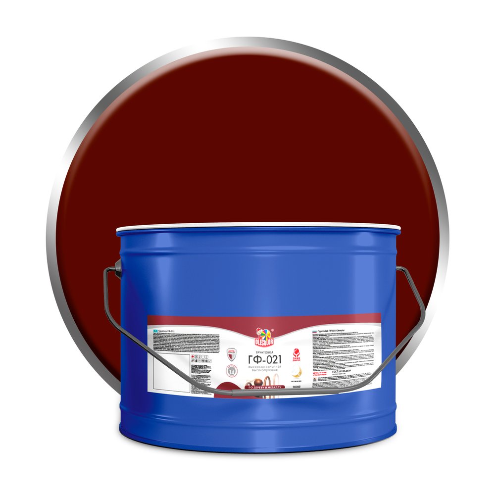 Грунтовка OLECOLOR ГФ-021 красно-коричневый, 10 кг 4300005167