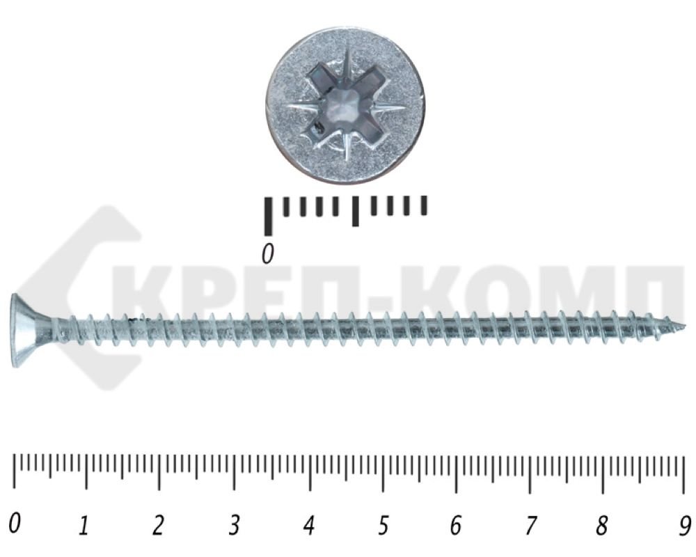 Саморез КРЕП-КОМП белый цинк POZY 5х90 1500шт бд590