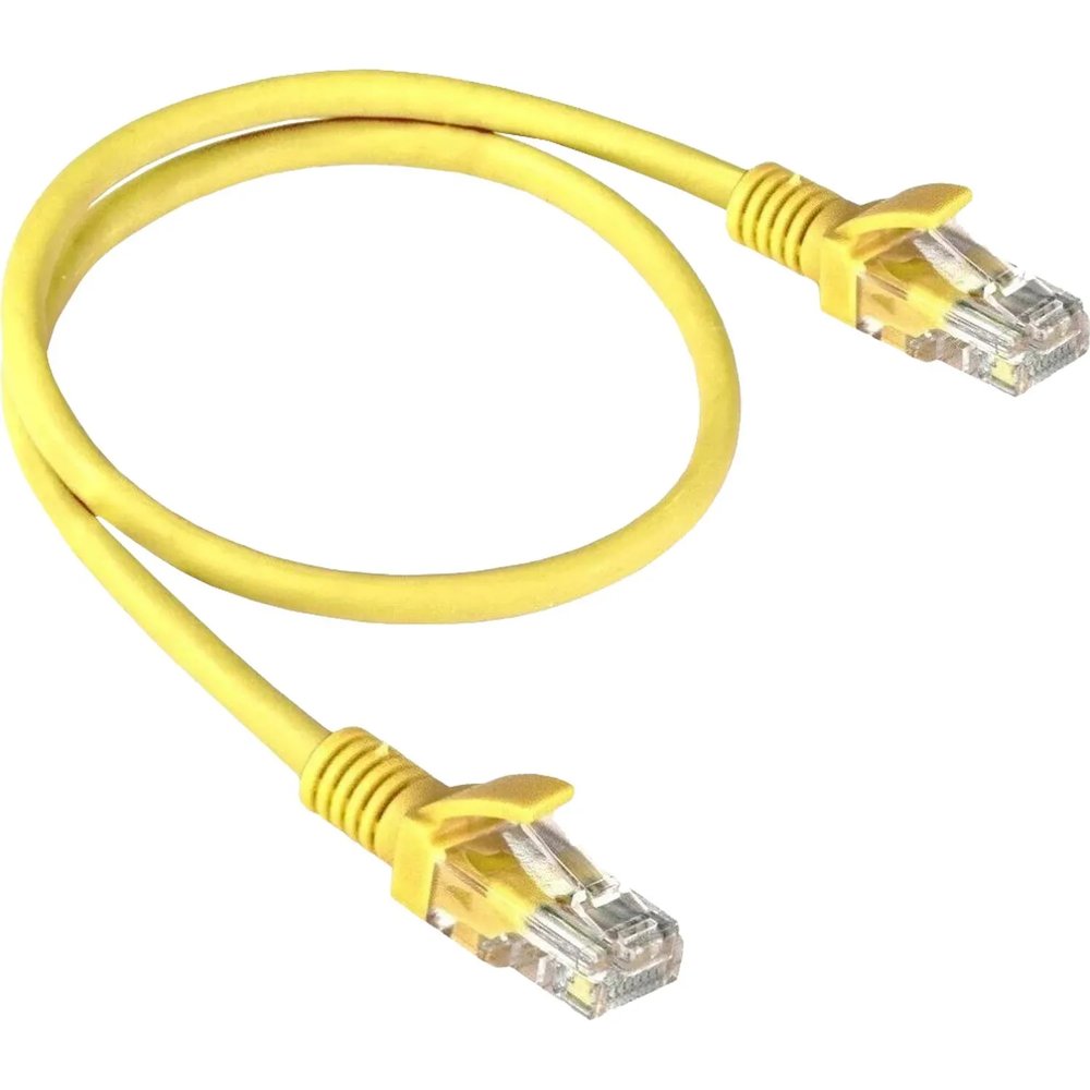 Патч-корд ExeGate UTP-RJ45-RJ45-5e-0,5M-LSZH-YL, cat.5e, 0.5м <,EX286376RUS