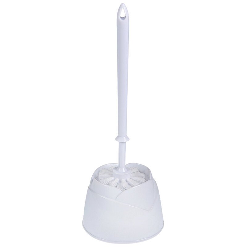 Ерш для унитаза OfficeClean с подставкой, пластик, белый 303066