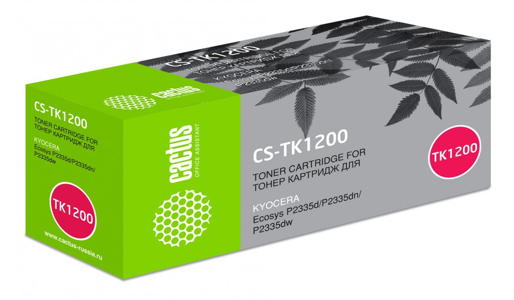 Лазерный картридж Cactus tk-1200 черный, 3000 страниц, для kyocera ecosys p2335d/p2335dn/p2335 CS-TK1200 1070435