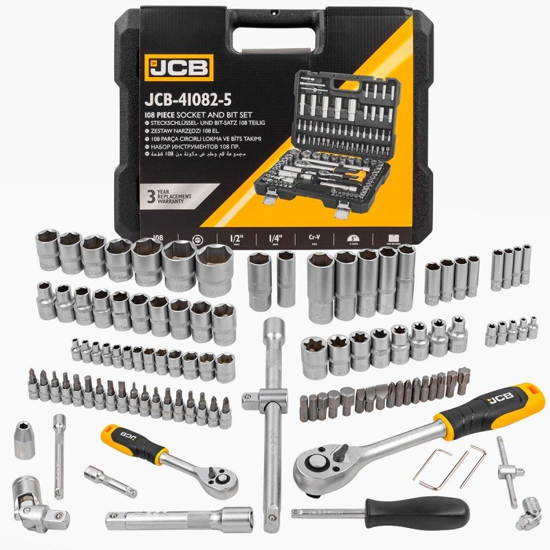 Набор инструментов JCB 108 пр., 1/4', 1/2' ( 6гр.) JCB-41082-5(56915)