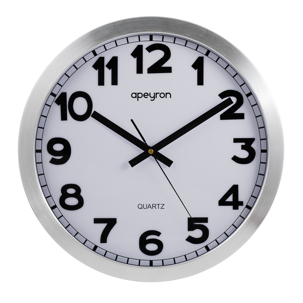 Настенные часы Apeyron круглые, металл, ø40 см, бесшумные с плавным ходом, батарейка 1АА ML220621