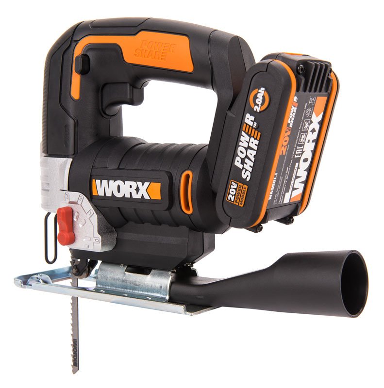 Аккумуляторный лобзик WORX 20 В, 1x2 Ач, кейс WX543