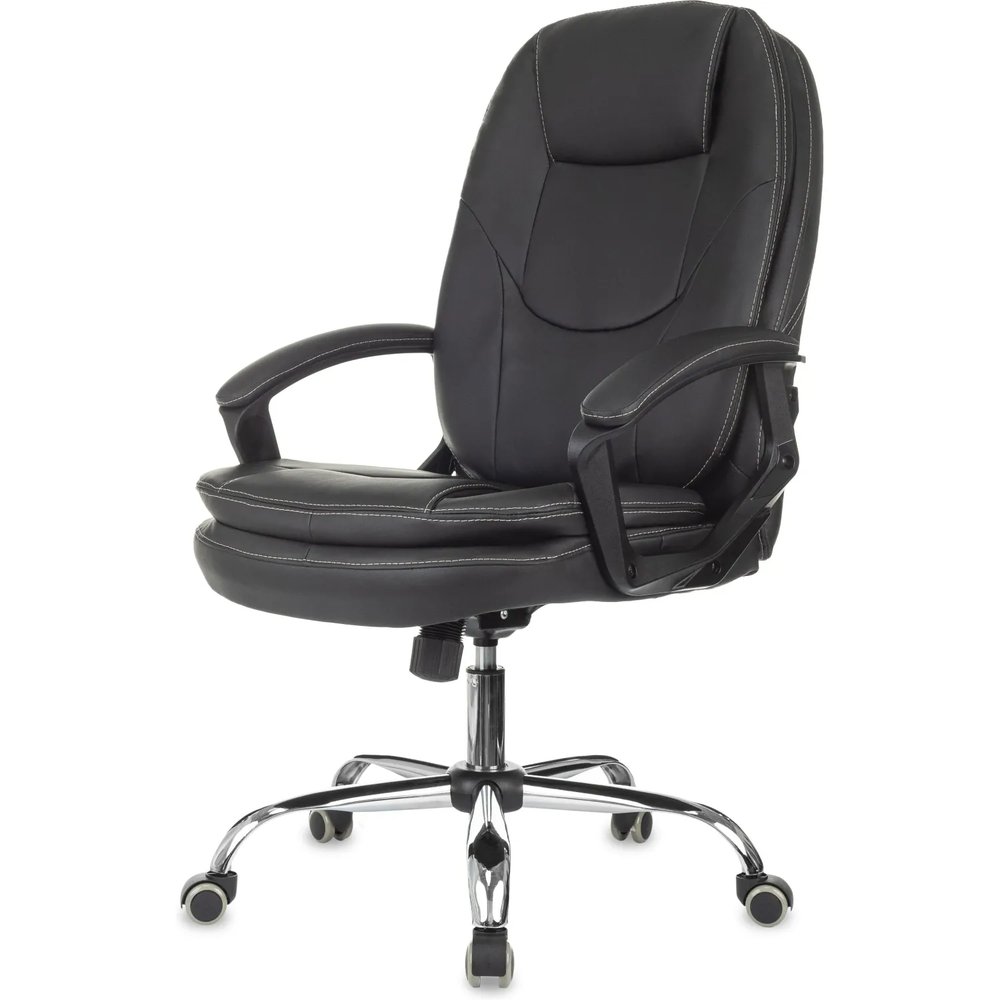 Кресло VB_EChair 668 TPU/SL черный экокожа крестов.металл хром