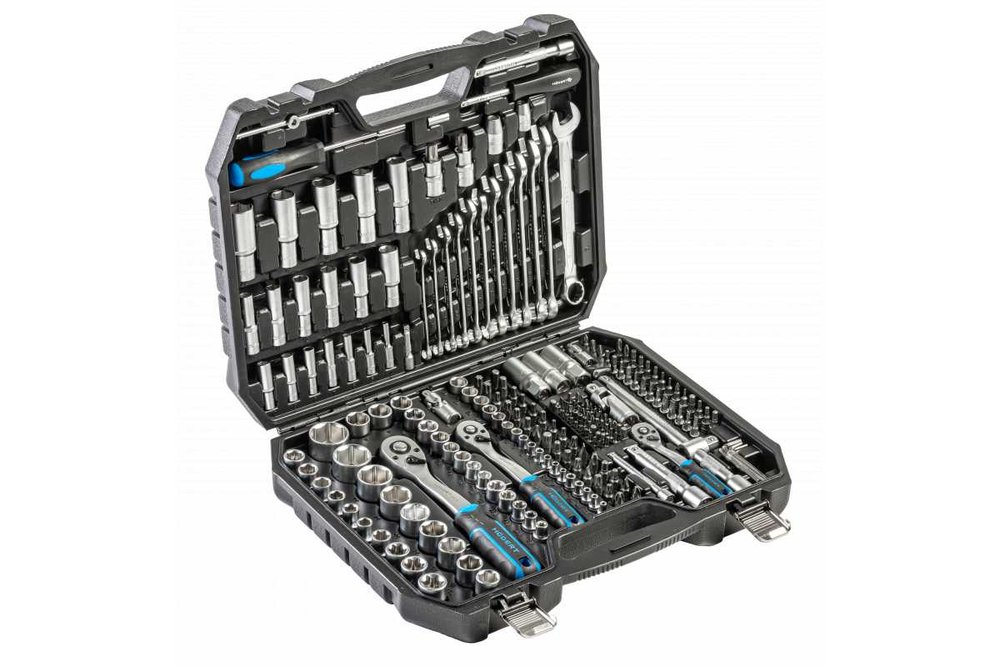 Набор инструментов HOEGERT TECHNIK 222 шт., 1/4', 3/8',1/2' Черный HT1R244