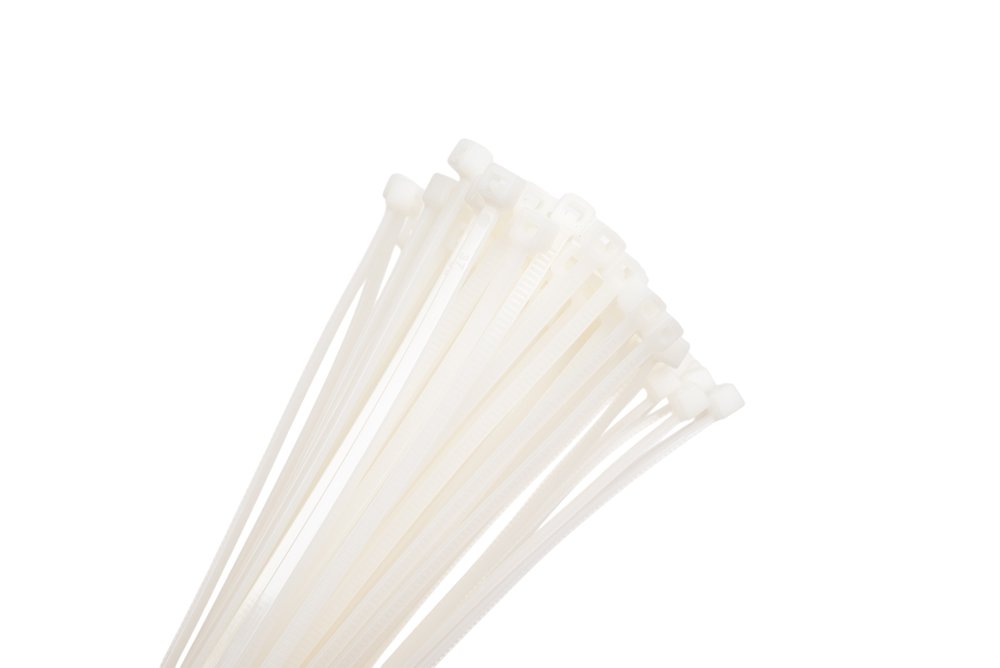 Нейлоновые стяжки Fortisflex КСС 3x250 мм, белый, 100 шт. 89893