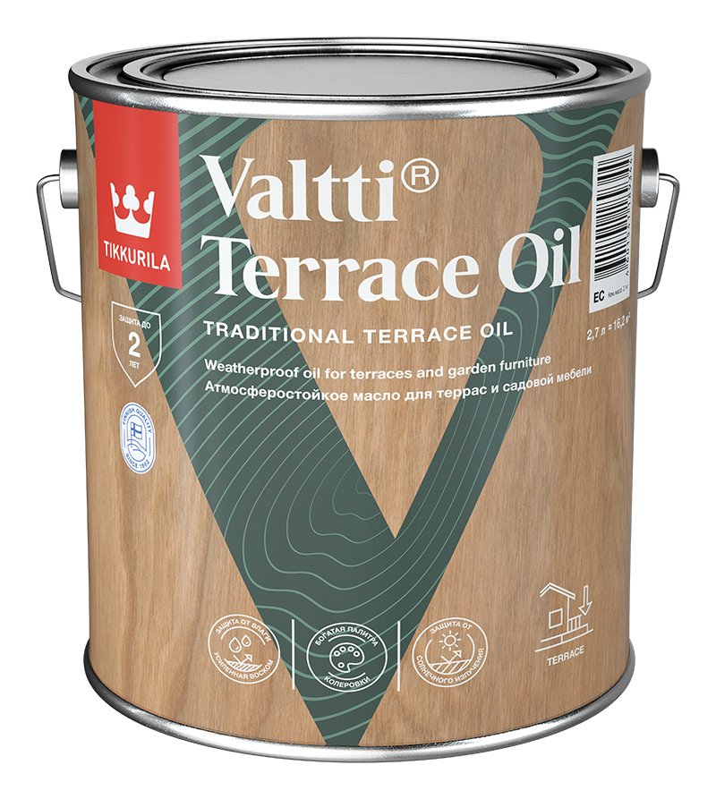 Масло для террас Tikkurila VALTTI TERRACE OIL EC 2,7 л 700010364