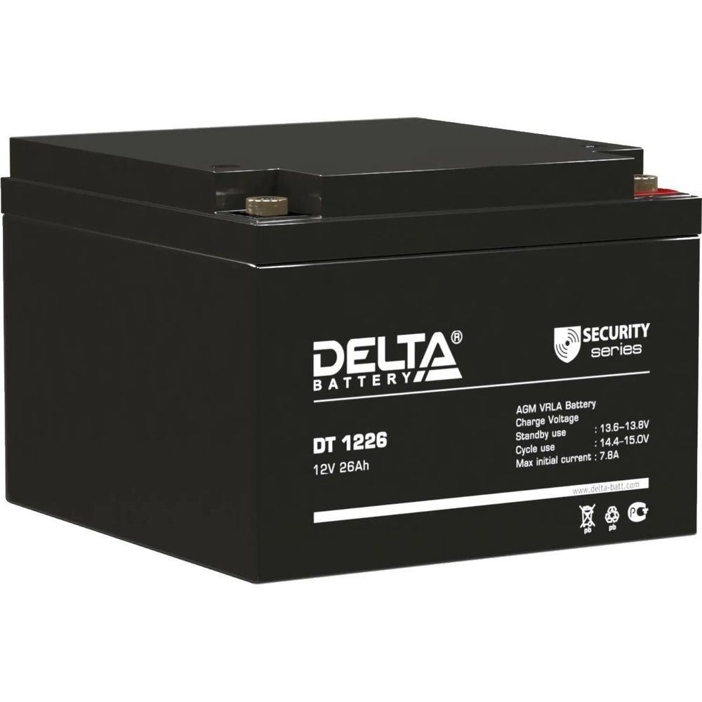 Батарея для ИБП Delta DT 1226 12В/26. болт М6(167x175x126мм)