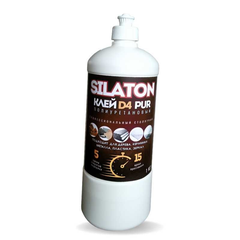 Клей SILATON PUR D4 5.15 Профессиональный столярный, полиуретановый для дерева, 1 кг PURD405.15/1