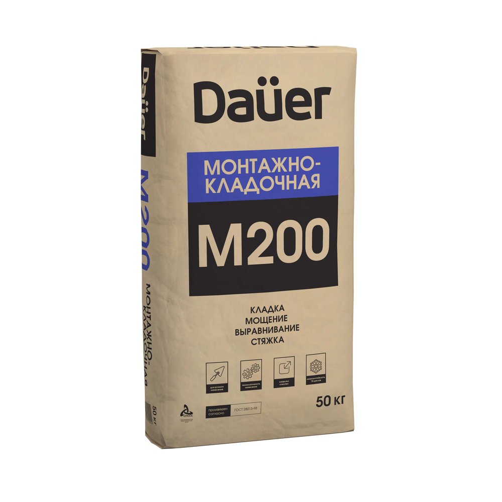 Монтажно-кладочная сухая смесь Dauer м-200 50 кг Z-20*50