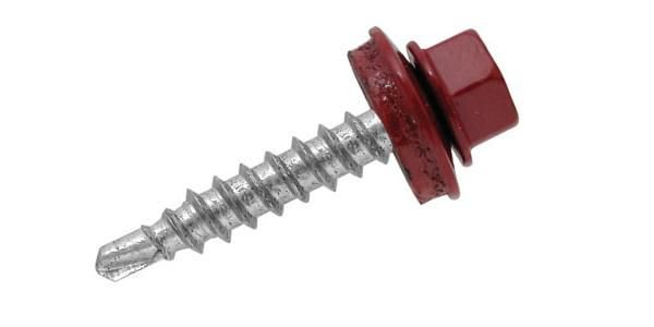 Кровельный саморез Daxmer 5,5x25 RAL 3005 сверло №3, 250 шт 00000304297