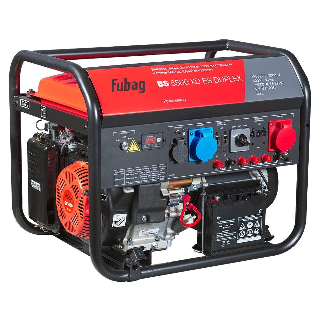 Бензиновая электростанция FUBAG с электростартером bs 8500 xd es duplex, 641090