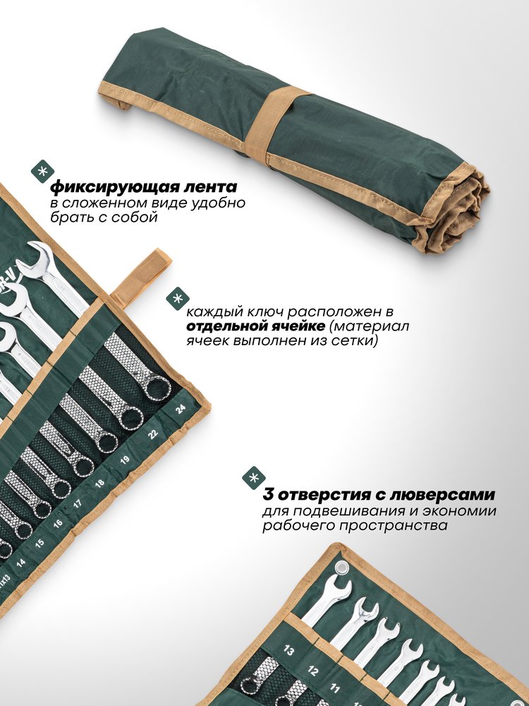 Набор комбинированных ключей Rockforce 22 предмета RF-5147R(47122)
