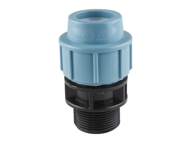 Муфта ПНД компрессионная с наружной резьбой (50 ммx1 1/4') AV Engineering AVE10650114