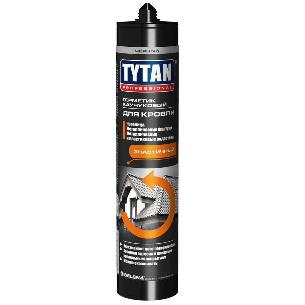 Герметик каучуковый для кровли Tytan PROFESSIONAL, черный, 310 мл. 282548