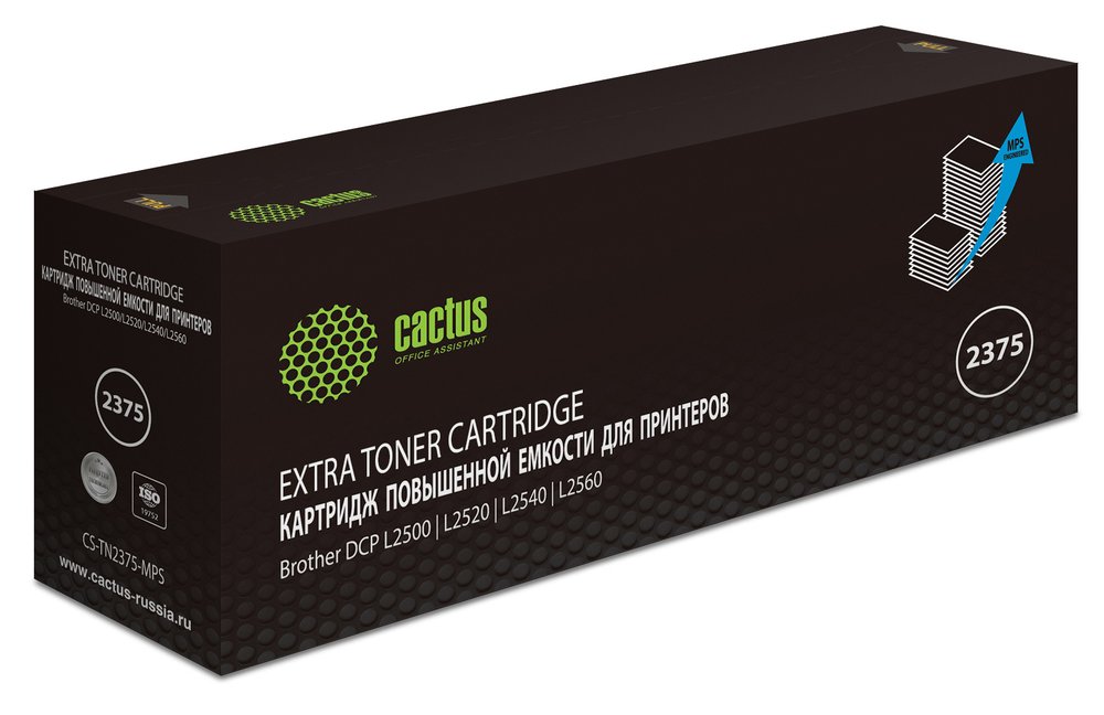 Лазерный картридж Cactus tn-2375x черный, 10400 страниц, для brother dcp l2500/l2520/l2540 1421524