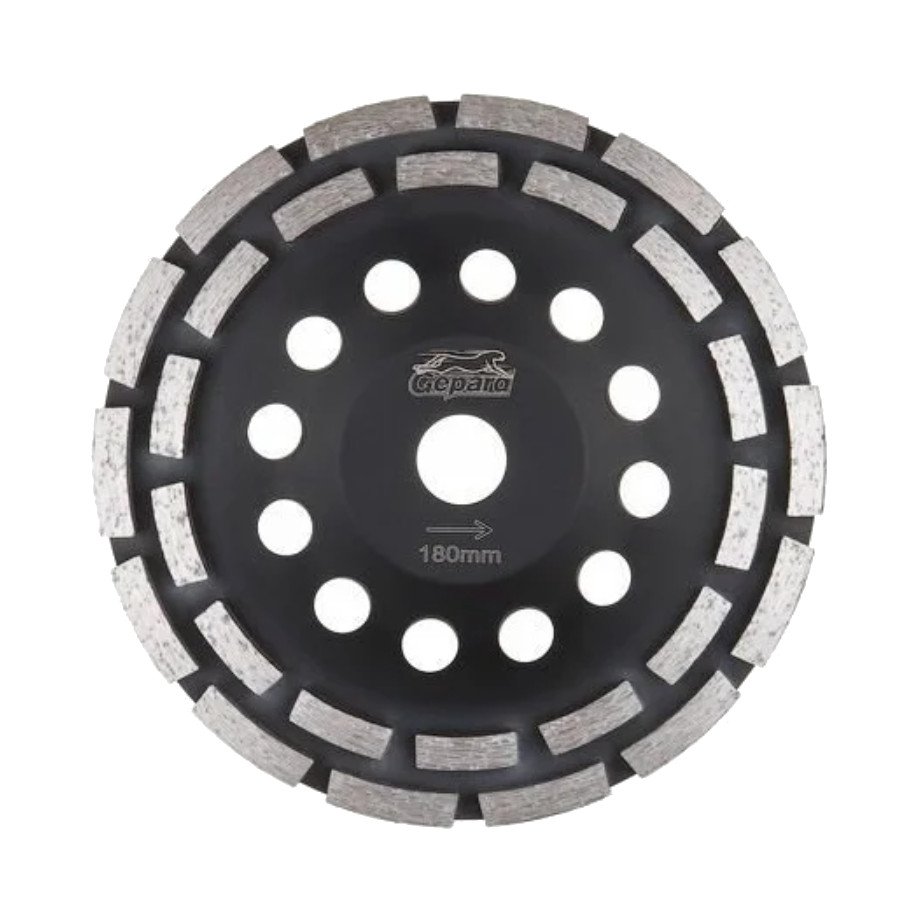 Чашка алмазная шлифовальная двухрядная 180x22.2 мм GEPARD GP0808-180