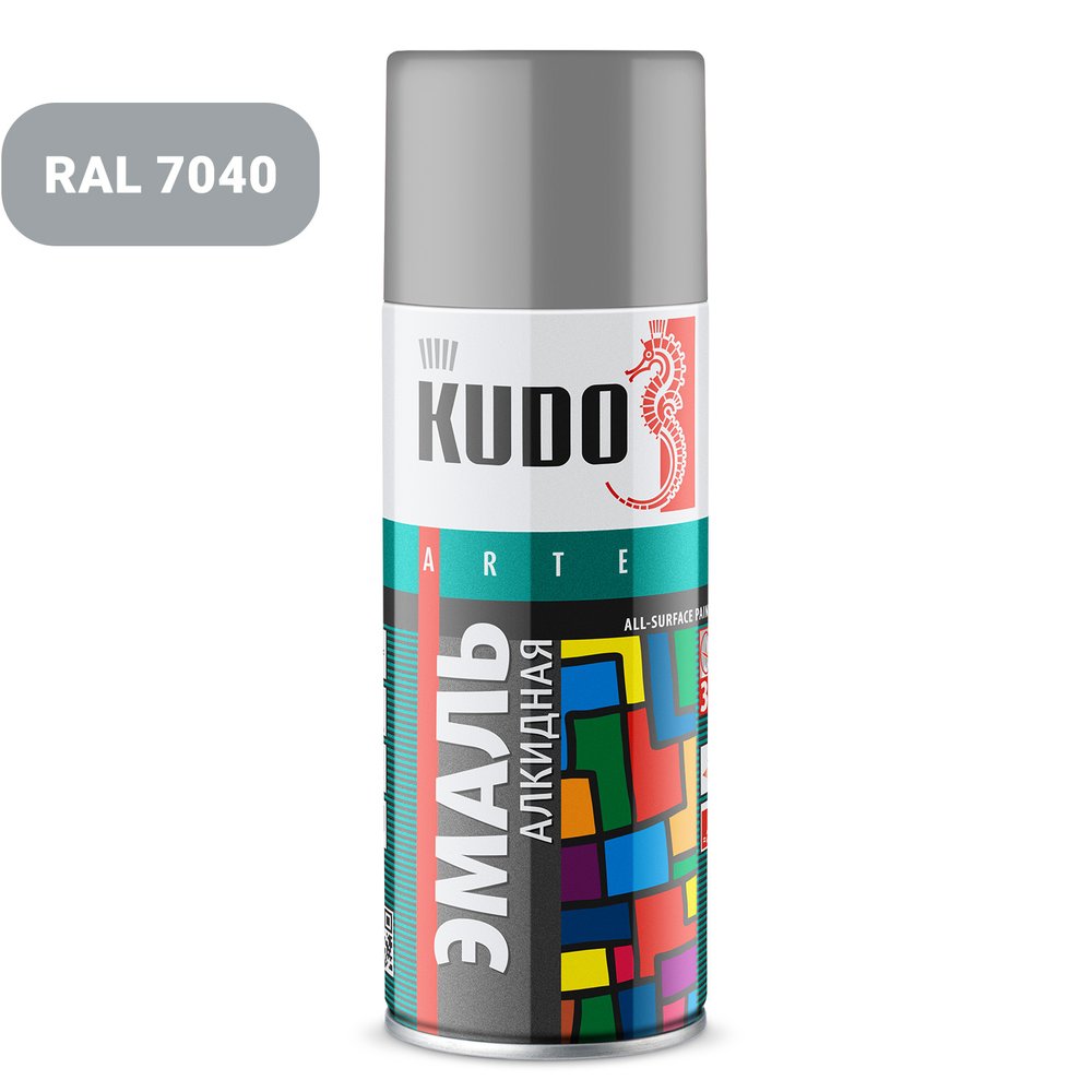 Универсальная серая эмаль аэрозоль KUDO KU-1018