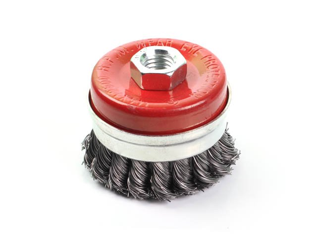 Щетка чашка усиленная для УШМ 65 мм, M14, витая проволока Gepard GP0860-65