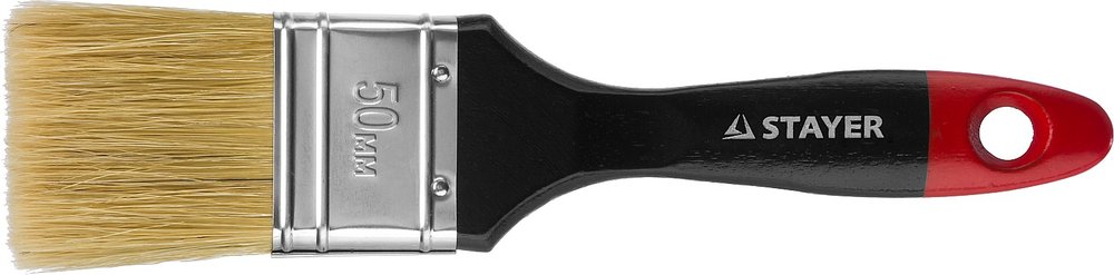 Плоская кисть STAYER Professional Universal светлая натуральная щетина, деревянная ручка, 50мм, 2' 0104-050
