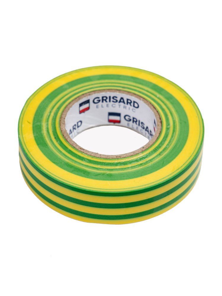 Универсальная изолента Grisard Electric 0,18x19 мм, желто-зеленая, 20 м, 10 шт. GRE-013-0005